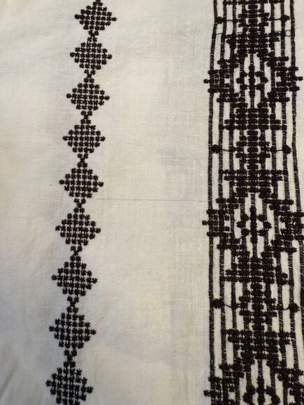 Julia Amory Women's Boho Embroidered Long Sleeve Shirt Dress White Brown Size S - Picture 3 of 8